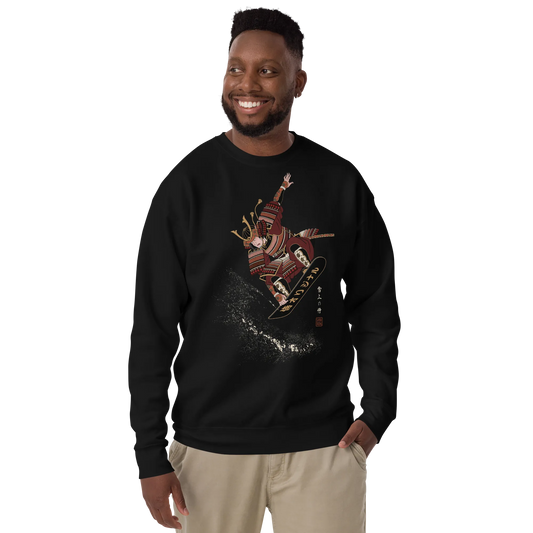 Samurai Snowboard Ukiyo-e Unisex Premium Sweatshirt