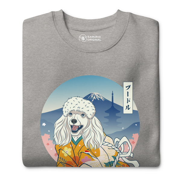 Poodle Dog Japanese Ukiyo-e Unisex Premium Sweatshirt