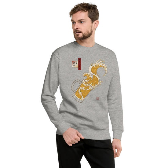 Beer Wave Ukiyo-e Unisex Premium Sweatshirt - Samurai Original