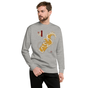 Beer Wave Ukiyo-e Unisex Premium Sweatshirt - Samurai Original