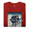 Samurai Skiing Ukiyo-e Unisex Premium Sweatshirt - Samurai Original