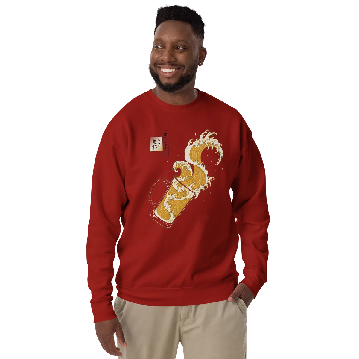 Beer Wave Ukiyo-e Unisex Premium Sweatshirt - Samurai Original