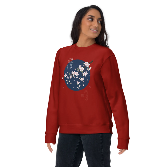 Sakura Blossom Ukiyo-e Unisex Premium Sweatshirt - Samurai Original
