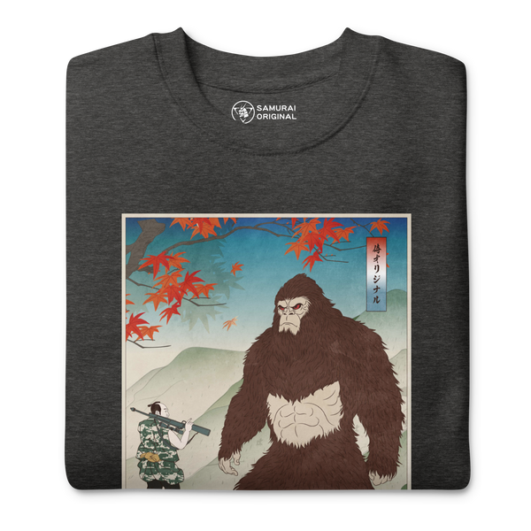 Samurai Hunts Sasquatch Japanese Ukiyo-e Unisex Premium Sweatshirt