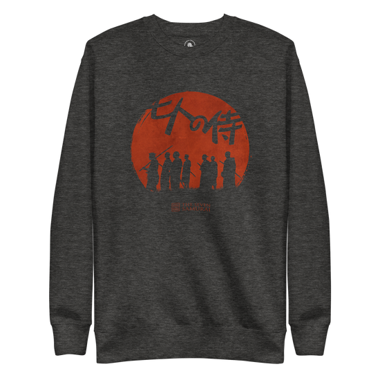 The Seven Samurai Japanese Art Unisex Premium Sweatshirt Charcoal Heather - Samurai Original