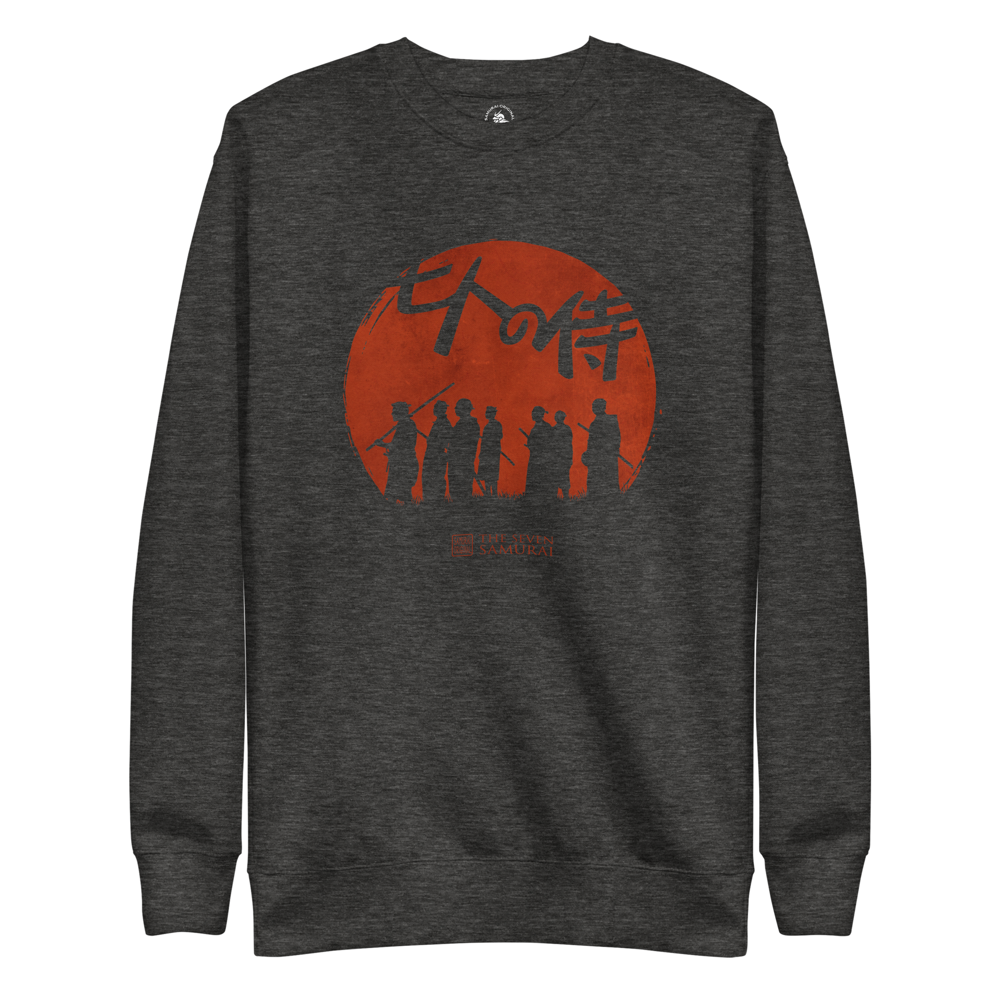 The Seven Samurai Japanese Art Unisex Premium Sweatshirt Charcoal Heather - Samurai Original