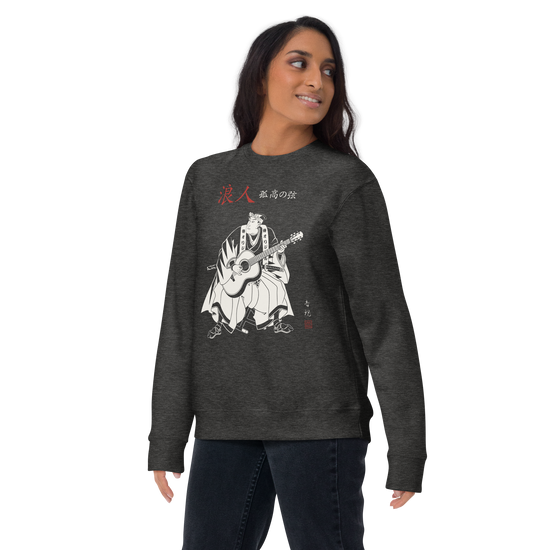 Ronin Guitar Blues Japanese Art Unisex Premium Sweatshirt - Samurai Original