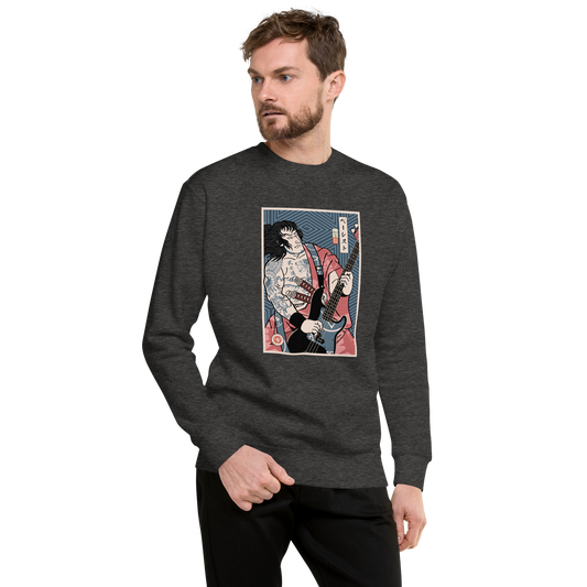 Samurai Bassist Soul Ukiyo-e Unisex Premium Sweatshirt - Samurai Original