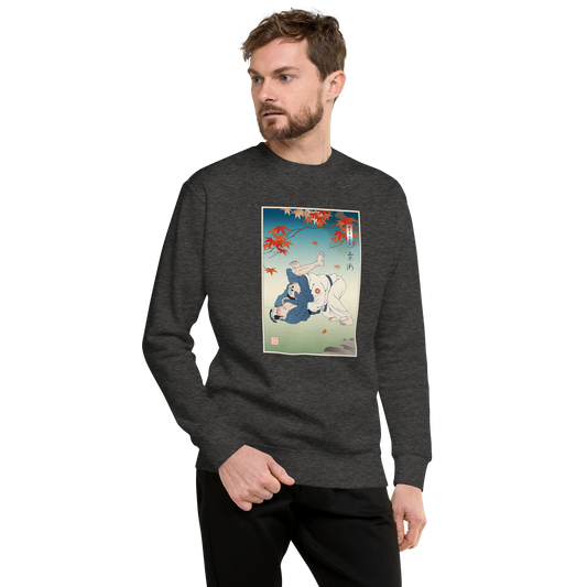 Jiu-Jitsu Autumn Grapple Ukiyo-e Unisex Premium Sweatshirt - Samurai Original
