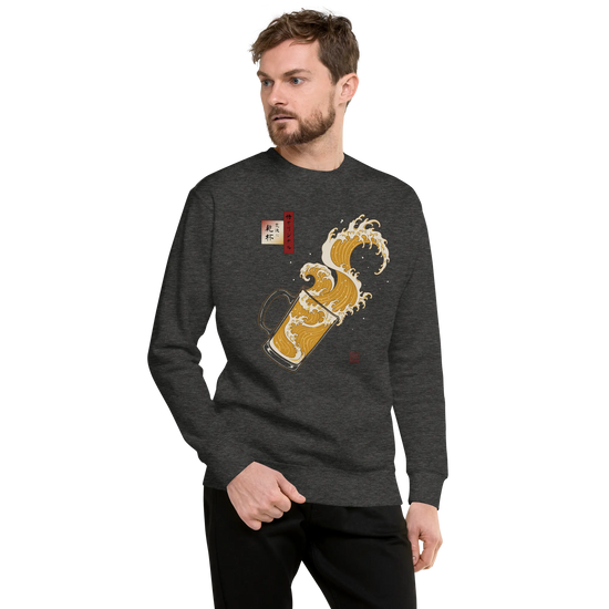Beer Wave Ukiyo-e Unisex Premium Sweatshirt - Samurai Original
