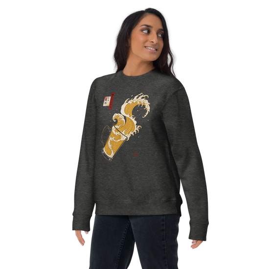 Beer Wave Ukiyo-e Unisex Premium Sweatshirt - Samurai Original
