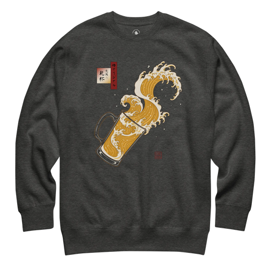 Beer Wave Ukiyo-e Unisex Premium Sweatshirt - Samurai Original