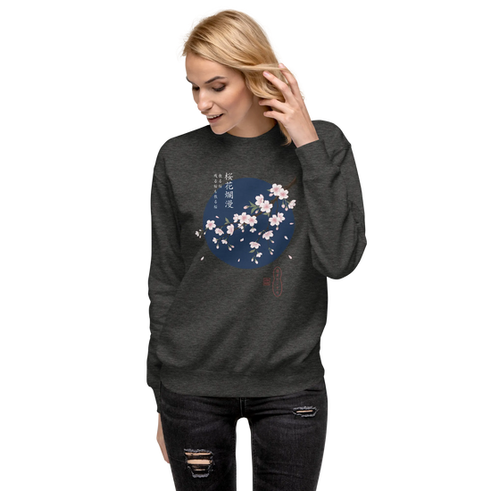 Sakura Blossom Ukiyo-e Unisex Premium Sweatshirt - Samurai Original