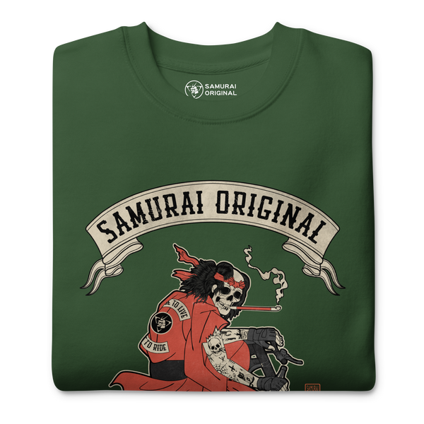 Samurai Choppers Biker Japanese Ukiyo-e Unisex Premium Sweatshirt