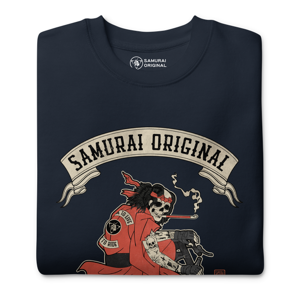 Samurai Choppers Biker Japanese Ukiyo-e Unisex Premium Sweatshirt