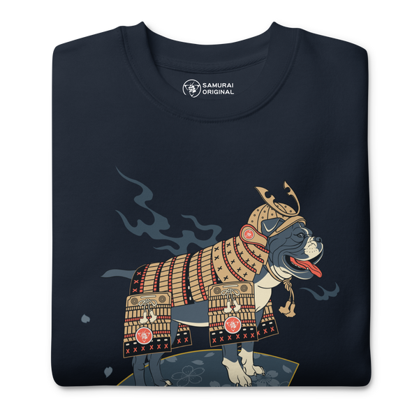 Samurai Bulldog Japanese Ukiyo-e Unisex Premium Sweatshirt
