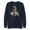 The Kagemusha Sumi-e Japanese Art Unisex Premium Sweatshirt Navy Blazer - Samurai Original