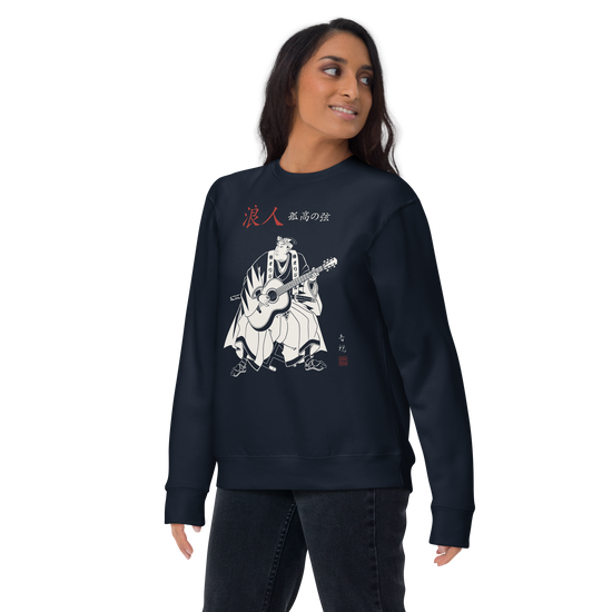 Ronin Guitar Blues Japanese Art Unisex Premium Sweatshirt - Samurai Original