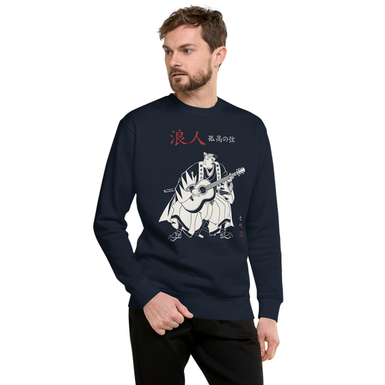 Ronin Guitar Blues Japanese Art Unisex Premium Sweatshirt - Samurai Original