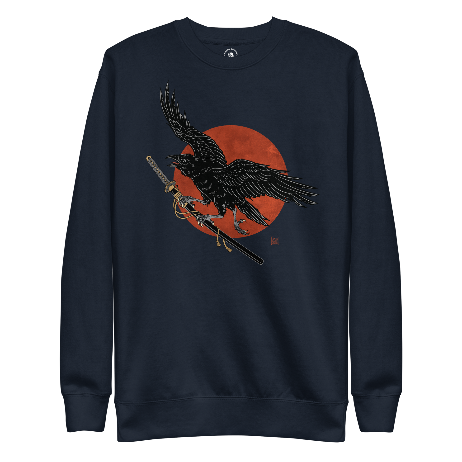 Ronin Raven Unisex Premium Sweatshirt Navy Blazer - Samurai Original
