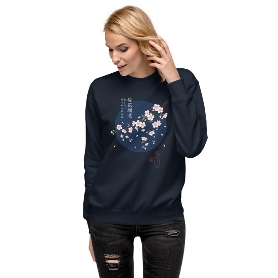 Sakura Blossom Ukiyo-e Unisex Premium Sweatshirt - Samurai Original