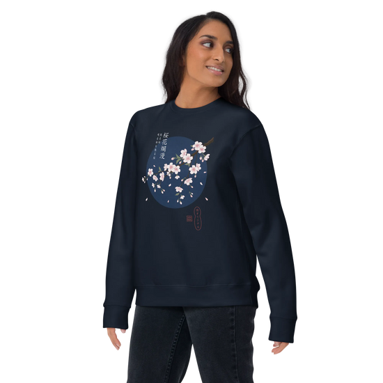 Sakura Blossom Ukiyo-e Unisex Premium Sweatshirt - Samurai Original
