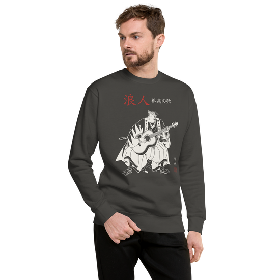Ronin Guitar Blues Japanese Art Unisex Premium Sweatshirt - Samurai Original