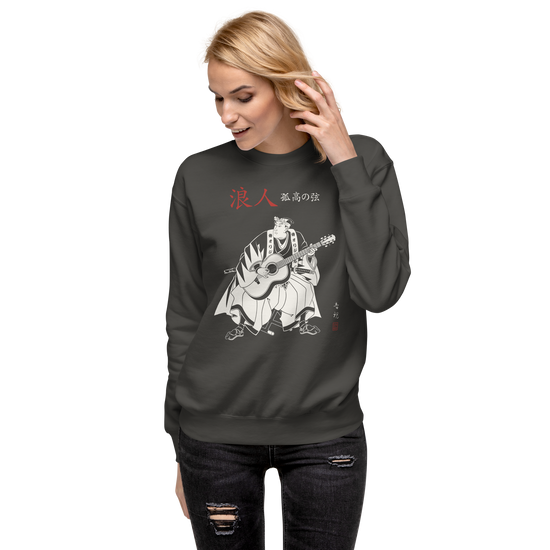 Ronin Guitar Blues Japanese Art Unisex Premium Sweatshirt - Samurai Original