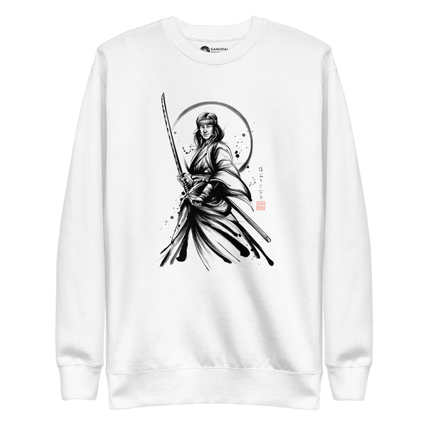 Female Samurai Sumi-e Japanese Ink Unisex Premium Sweatshirt