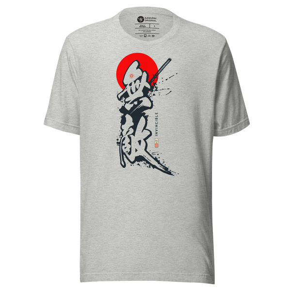 Invincible Samurai Japanese Kanji Calligraphy Unisex T-Shirt - Samurai Original