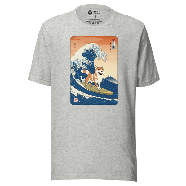 Shiba Inu Dog Surfing Ukiyo-e Unisex T-shirt