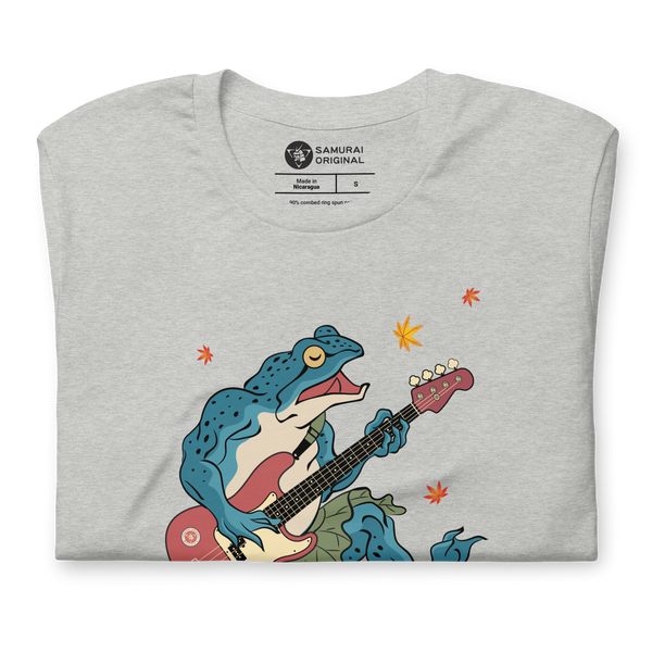 Frog Guitar Bass Funny Japanese Ukiyo-e Unisex T-shirt - Samurai Original