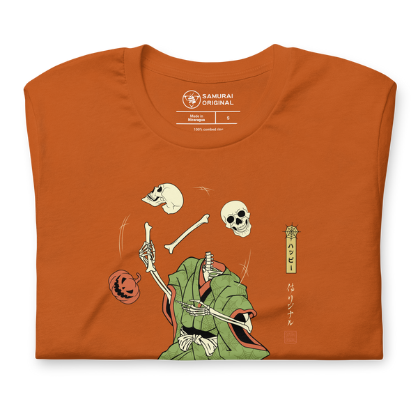 Halloween Samurai Skeleton Juggling Japanese Ukiyo-e Unisex T-shirt - Samurai Original