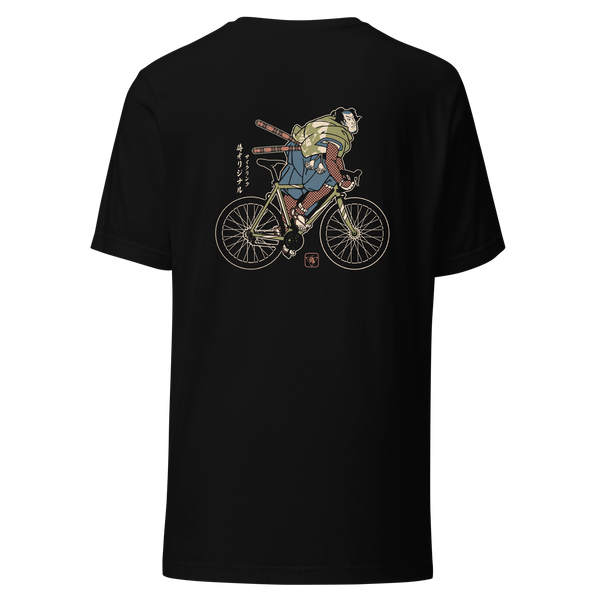 Samurai Bicycle Race Sport Ukiyo-e Back Unisex T-Shirt - Samurai Original