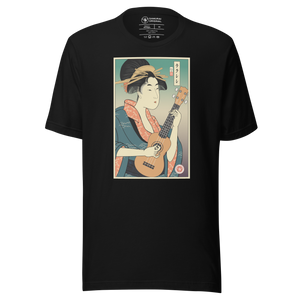 Geisha Ukulele Player String Instrument Japanese Ukiyo-e Unisex T-Shirt - Samurai Original