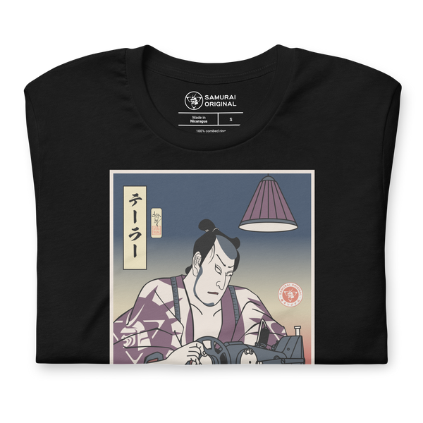 Samurai Tailor Sewing Machine Ukiyo-e Unisex T-Shirt