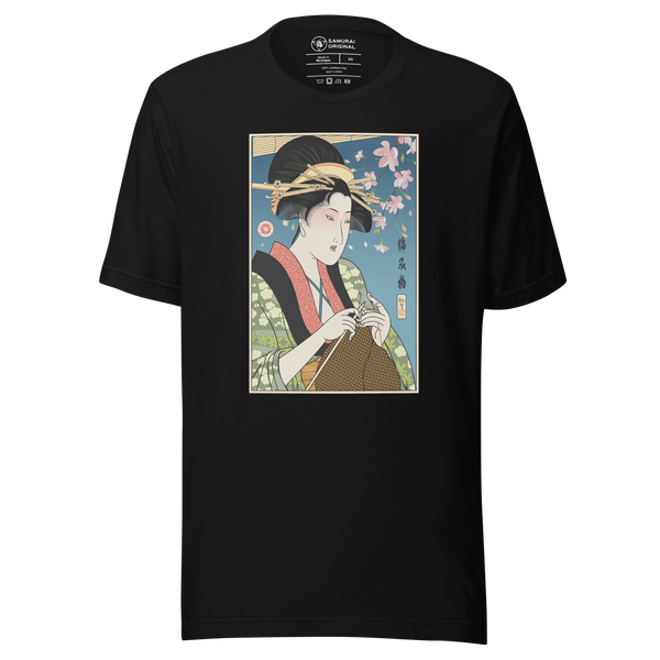 Geisha Knitting Mom Japanese Ukiyo-e Unisex T-Shirt 2 - Samurai Original