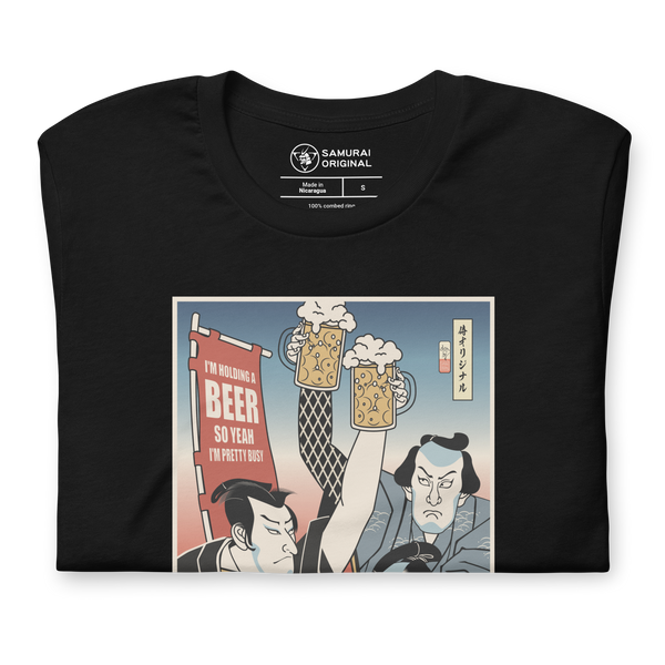 Samurai Drink Beer Ukiyo-e Funny 5 Unisex T-shirt