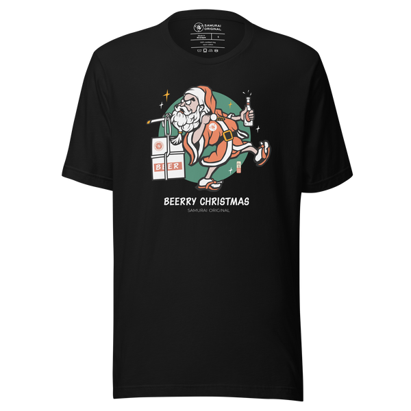 Santa Claus & Beer Merry Christmas 4 Ukiyo-e Unisex T-Shirt - Samurai Original