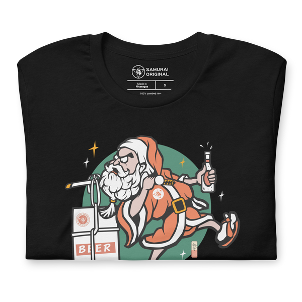 Santa Claus & Beer Merry Christmas 4 Ukiyo-e Unisex T-Shirt