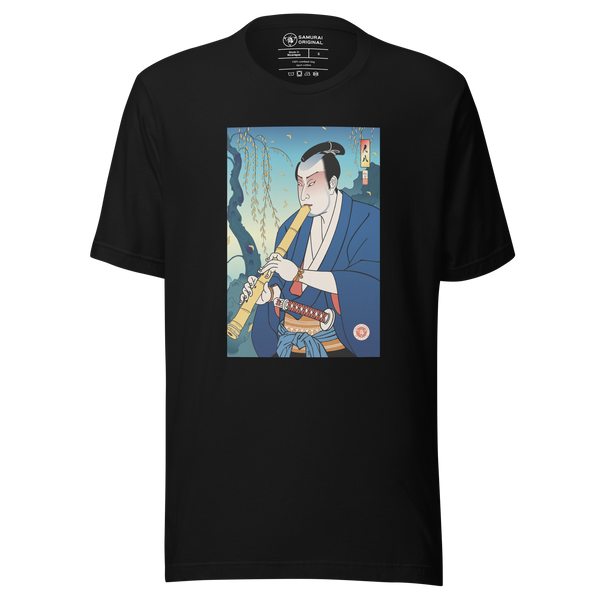 Samurai Play Shakuhachi Bamboo Flute Ukiyo-e Unisex T-shirt