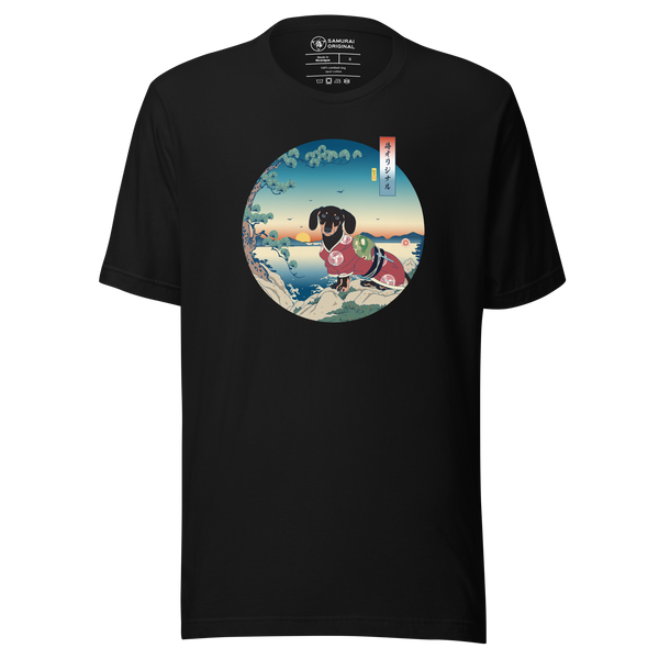 Dachshund Dog Funny Japanese Ukiyo-e Unisex T-shirt - Samurai Original