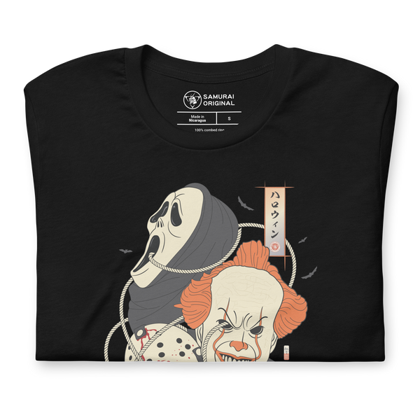 Halloween Mask Japanese Ukiyo-e Unisex T-shirt - Samurai Original