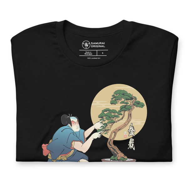 Samurai and Bonsai Tree Japanese Ukiyo-e Unisex T-Shirt 2