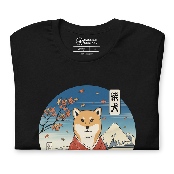 Dog Shiba Inu Funny Japanese Ukiyo-e Unisex T-Shirt - Samurai Original