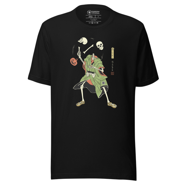 Halloween Samurai Skeleton Juggling Japanese Ukiyo-e Unisex T-shirt - Samurai Original
