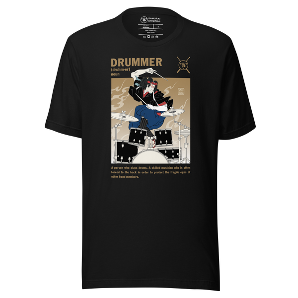 Samurai Drummer Japanese Ukiyo-e Unisex T-shirt 8