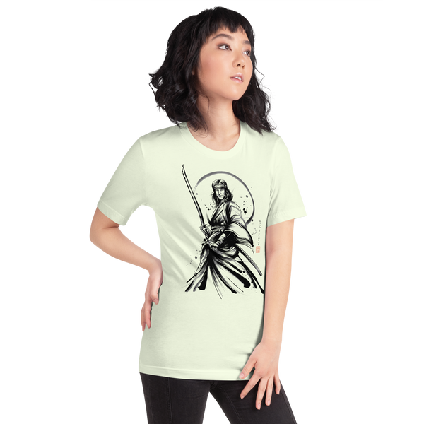 Female Samurai Sumi-e Japanese Ink Unisex T-shirt