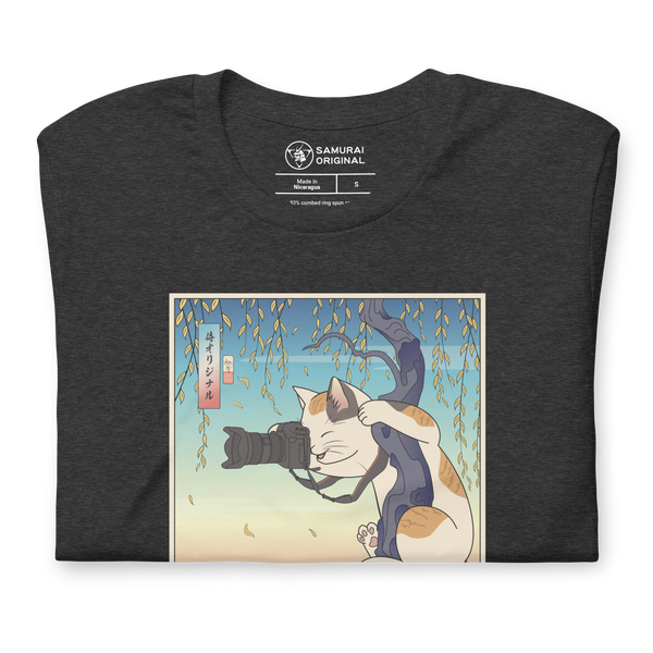 Cat Photographer Funny Japanese Ukiyo-e Unisex T-shirt - Samurai Original