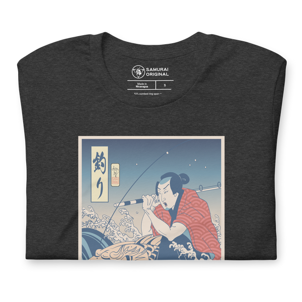 Samurai Fishing Ukiyo-e Unisex T-Shirt - Samurai Original